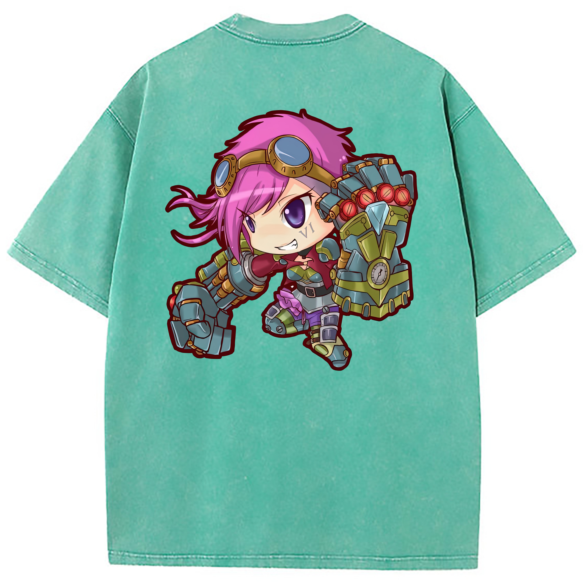 （画像用） リーグ・オブ・レジェンド League of Legends LOL 綿100% ヴィンテージ風 半袖Tシャツ（背面プリント）